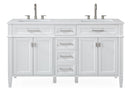 60'' Tennant Brand Durand Modern White Double Sink Bathroom Vanity