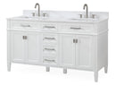 60'' Tennant Brand Durand Modern White Double Sink Bathroom Vanity