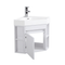 18 Inch White Trinsville Wall Mount Corner Bathroom Vanity with Matte Solid Surface - Chans Furniture