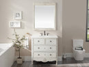 34 Inch Cottage Freestanding Distressed Antique White Daleville Bathroom Vanity, Single Sink, Fully Assembled