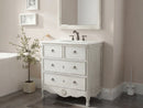 34 Inch Cottage Freestanding Distressed Antique White Daleville Bathroom Vanity, Single Sink, Fully Assembled