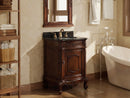 24 Inch Traditional Freestanding Brown Debellis Bathroom Vanity, Single Sink, Black Granite Top, Fully Assembled