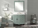 38 Inch Cottage Freestanding Distressed Vintage Blue Daleville Bathroom Vanity, Single Sink, Fully Assembled