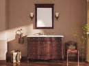 42 Inch Traditional Freestanding Cherry Brown Beckham Bathroom Vanity, Single Sink, White Marble Top, Fully Assembled