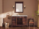 42 Inch Traditional Freestanding Cherry Brown Beckham Bathroom Vanity, Single Sink, White Marble Top, Fully Assembled