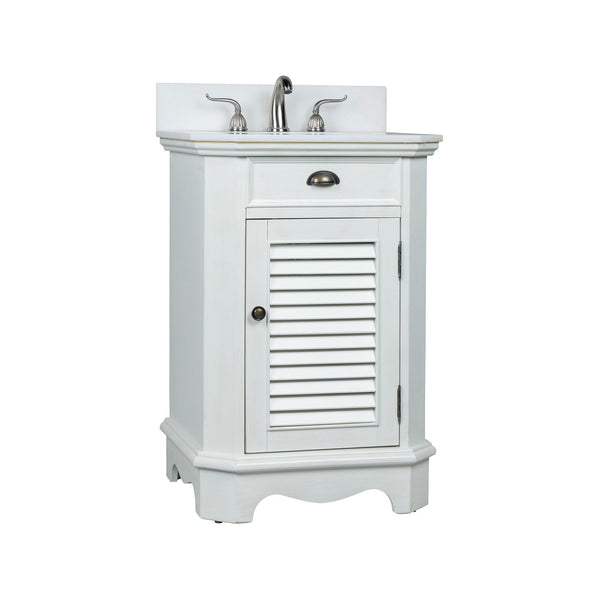 24" Abbeville Sink Vanity, White - Benton Collection Model - Chans Furniture