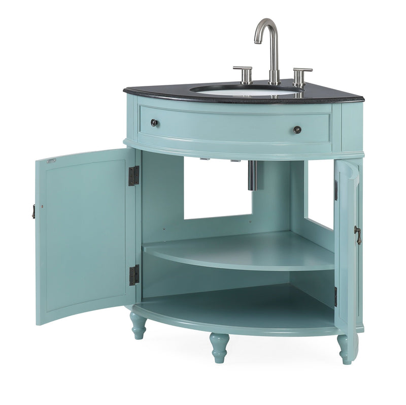 24" Benton Collection Light Blue Triadsville Corner bathroom sink Vanity