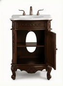 24 Inch Brown Classic Style Powder Room Debellis Small Bathroom Vanity