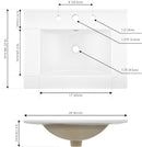 24 Inch Ceramic Integrated Sink Top