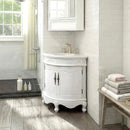 24 Inch Classic Style White Bayview Corner Bathroom Sink Vanity
