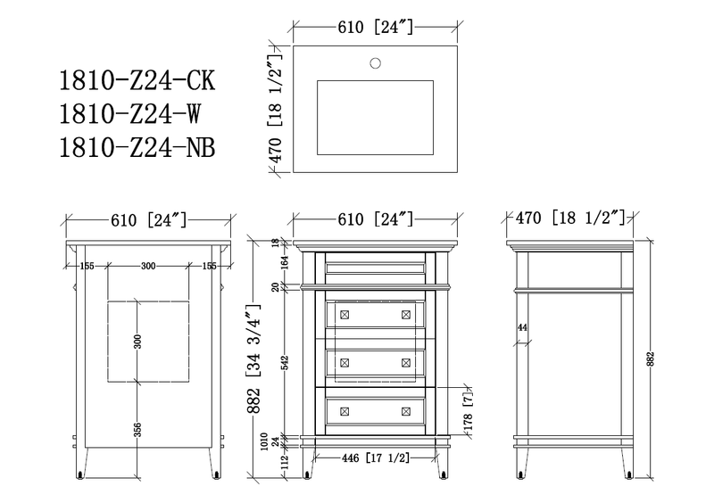 24 Inch Felix Gray Modern Small Bathroom Vanity