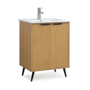 24 Inch Light Wood Finish Liora Single Bathroom Vanity with Intergrated Sink Top - Chans Furniture