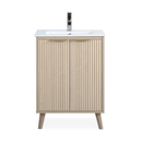 24 Inch Light Wood Finish Monra Single Bathroom Vanity with Intergrated Sink Top - Chans Furniture