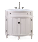 24 Inch Triadsville Freestanding Corner Bathroom Sink Vanity - White