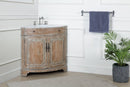 24 Inch Triadsville Freestanding Distressed Brown Corner Bathroom Sink Vanity - Chans Furniture