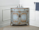 24 Inch Triadsville Freestanding Distressed Gray Corner Bathroom Sink Vanity - Chans Furniture