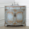 24 Inch Triadsville Freestanding Distressed Gray Corner Bathroom Sink Vanity - Chans Furniture