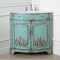 24 Inch Triadsville Freestanding Distressed Light Blue Corner Bathroom Sink Vanity - Chans Furniture