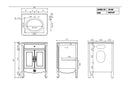 26 Inch Daleville Distressed Gray Cottage Style Small Bathroom Sink Vanity