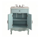 26 Inch Daleville Distressed Light Blue Cottage Style Small Bathroom Sink Vanity