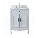 26 Inch Daleville Distressed White Cottage Style Small Bathroom Sink Vanity