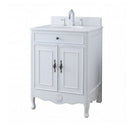 26 Inch Daleville Distressed White Cottage Style Small Bathroom Sink Vanity