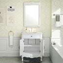 26 Inch Daleville Distressed White Cottage Style Small Bathroom Sink Vanity