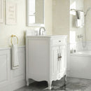 26 Inch Daleville Distressed White Cottage Style Small Bathroom Sink Vanity