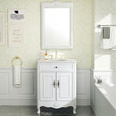 26 Inch Daleville Distressed White Cottage Style Small Bathroom Sink Vanity