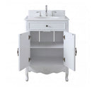 26 Inch Daleville Distressed White Cottage Style Small Bathroom Sink Vanity