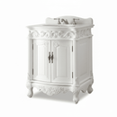 27 Inch Classic Style Antiqued White Hayman Bathroom Sink Vanity