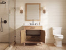 30 Inch Mid-Century Modern Weathered Natural Carvel Bathroom Vanity, Single Sink, White Quartz Top, Fully Assembled