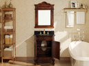 24 Inch Traditional Freestanding Brown Debellis Bathroom Vanity, Single Sink, Black Granite Top, Fully Assembled