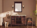 42 Inch Traditional Freestanding Cherry Brown Beckham Bathroom Vanity, Single Sink, Cream Marble Top, Fully Assembled