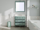34 Inch Cottage Freestanding Distressed Vintage Blue Daleville Bathroom Vanity, Single Sink, Fully Assembled