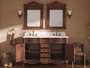 48 Inch Morton Traditional Double Sink Bathroom Vanity Antique Brown with White Quartz Top