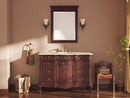 42 Inch Traditional Freestanding Cherry Brown Beckham Bathroom Vanity, Single Sink, Cream Marble Top, Fully Assembled
