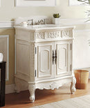 30 Inch Antique Style Old Timer Classic White Ellenton Bathroom Sink Vanity