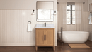 30 Inch Barque Single Sink Warm Oak Brown Finish Bathroom Vanity With White Top