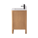 30 Inch Barque Single Sink Warm Oak Brown Finish Bathroom Vanity With White Top