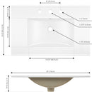 30 Inch Ceramic Integrated Sink Top