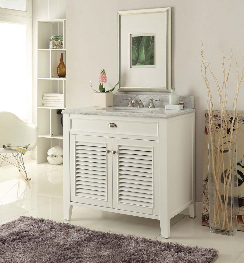 30 Inch Contemporary Style White Kalani Bathroom Vanity - Chans Furniture