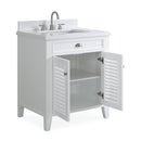 30 Inch Contemporary Style White Kalani Bathroom Vanity - Chans Furniture