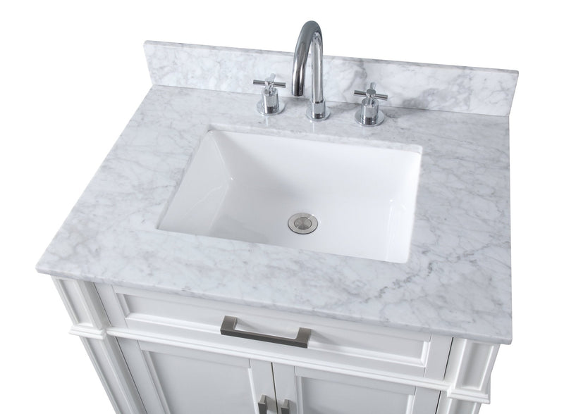 30 Inch Durand Modern Light Oak Bathroom Sink Vanity with Stone Counter Top - Chans Furniture