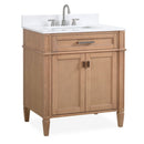 30 Inch Durand Modern Light Oak Bathroom Sink Vanity with Stone Counter Top