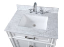 30 Inch Durand Modern White Bathroom Sink Vanity with Stone Counter Top - Chans Furniture