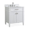 30 Inch Durand Modern White Bathroom Sink Vanity with Stone Counter Top - Chans Furniture