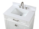 30 Inch Durand Modern White Bathroom Sink Vanity with Stone Counter Top - Chans Furniture