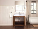 30 Inch Fume Single Sink Mango Warm Oak Brown Finish Bathroom Vanity With White Top