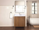 30 Inch Fume Single Sink Mango Warm Oak Brown Finish Bathroom Vanity With White Top